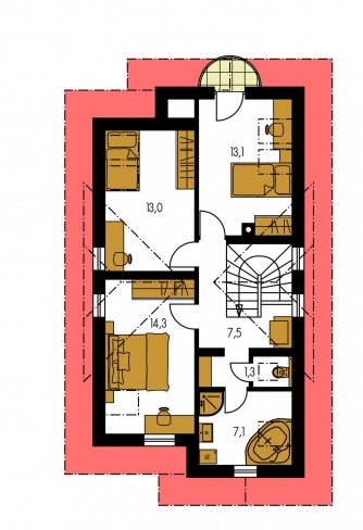 Mirror image | Floor plan of second floor - KLASSIK 106
